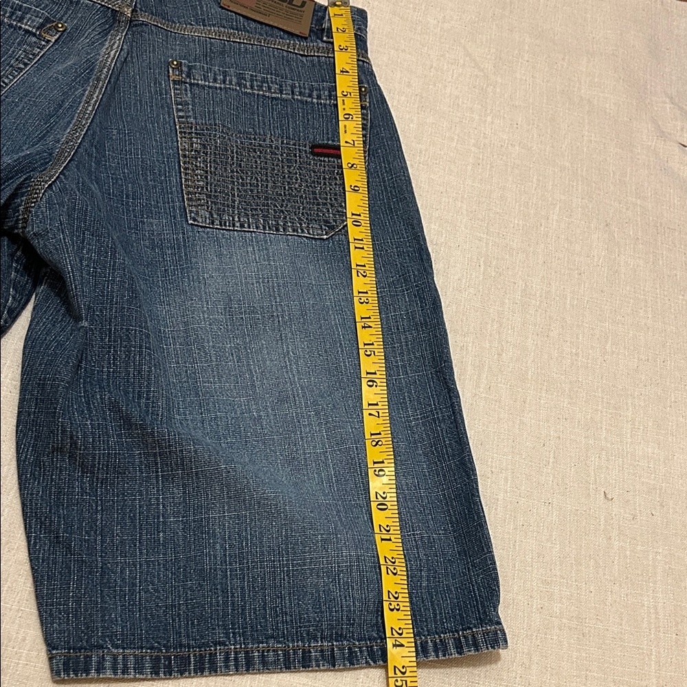 FUBU The Collection Shorts Men's 32 Blue Jeans Y2K Retro Distressed - Picture 14 of 15